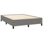 Pat box spring cu saltea, gri închis, 140×200 cm, textil