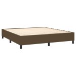 Pat box spring cu saltea, maro închis, 160×200 cm, textil