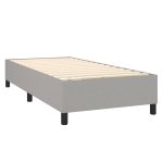 Pat box spring cu saltea, gri deschis, 100×200 cm, textil
