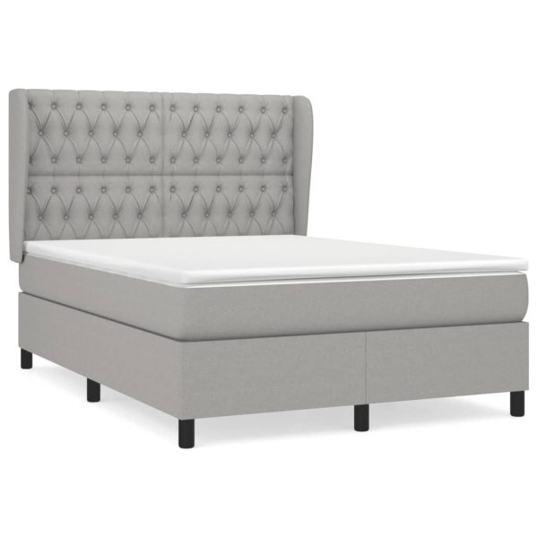 Pat continental, gri deschis, 140×200 cm, material textil