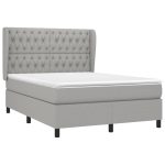 Pat continental, gri deschis, 140×200 cm, material textil