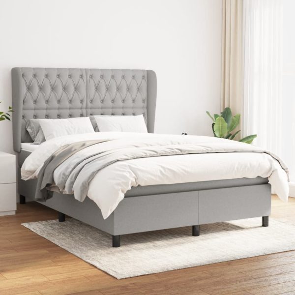 Pat continental, gri deschis, 140×200 cm, material textil
