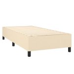 Pat box spring cu saltea, crem, 90×200 cm, textil