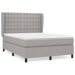 Pat continental, gri deschis, 140×200 cm, material textil