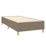 Pat box spring cu saltea, gri taupe, 90×200 cm, textil