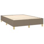 Pat box spring cu saltea, gri taupe, 140×200 cm, textil