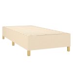 Pat box spring cu saltea, crem, 90×190 cm, textil
