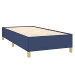 Pat box spring cu saltea, albastru, 100×200 cm, textil