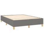 Pat box spring cu saltea, gri închis, 140×200 cm, textil