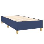 Pat box spring cu saltea, albastru, 90×200 cm, textil