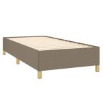 Pat box spring cu saltea, gri taupe, 90×190 cm, textil
