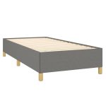 Pat box spring cu saltea, gri închis, 90×200 cm, textil