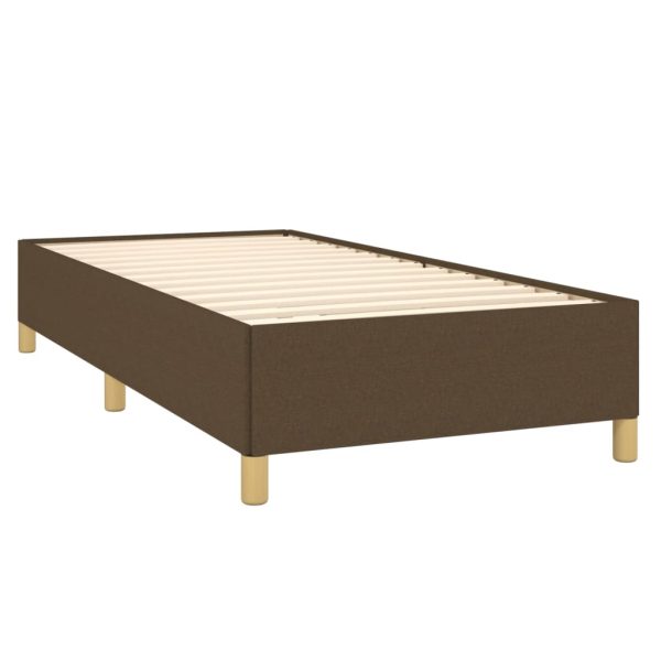 Pat box spring cu saltea, maro închis, 90×200 cm, textil