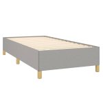 Pat box spring cu saltea, gri deschis, 100×200 cm, textil