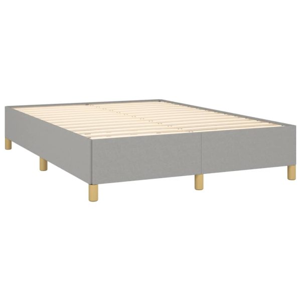 Pat box spring cu saltea, gri deschis, 140×190 cm, textil