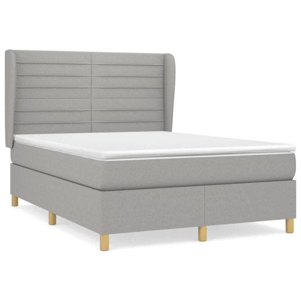 Pat continental, gri deschis, 140×200 cm, material textil