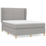 Pat continental, gri deschis, 140×200 cm, material textil