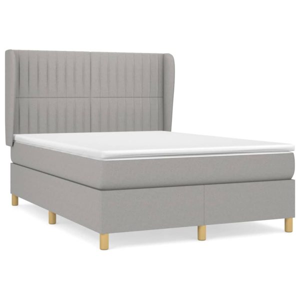 Pat continental, gri deschis, 140×200 cm, material textil