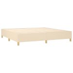 Pat box spring cu saltea, crem, 200×200 cm, textil