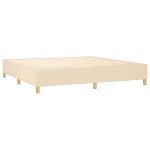 Pat box spring cu saltea, crem, 200×200 cm, textil