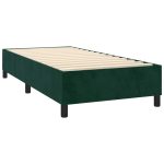 Pat box spring cu saltea, verde închis, 100×200 cm, catifea