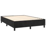 Pat box spring cu saltea, negru, 140×200 cm, catifea