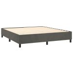 Pat box spring cu saltea, gri închis, 160×200 cm, catifea
