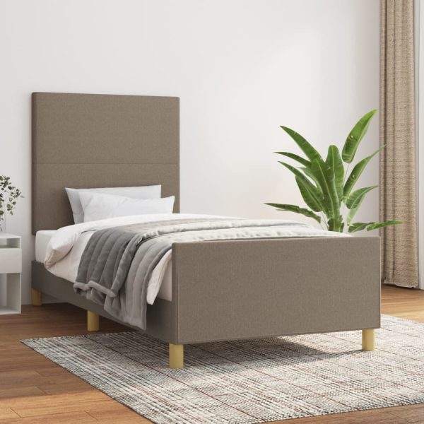 Cadru de pat fără saltea Taupe 90×190 cm Stofa