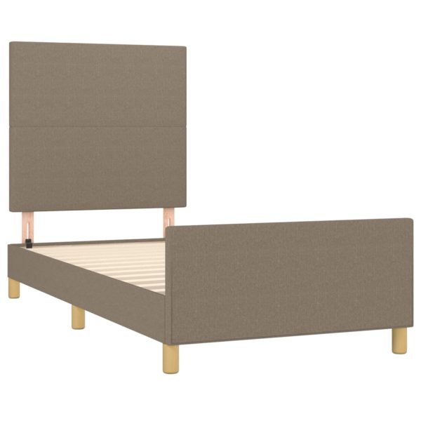 Cadru de pat fără saltea Taupe 90×200 cm țesătură