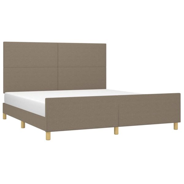 Cadru de pat fără saltea, gri taupe, 180×200 cm, textil