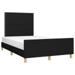 Cadru de pat fără saltea, negru, 120×200 cm, textil