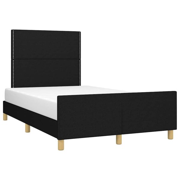 Cadru de pat fără saltea, negru, 120×200 cm, textil