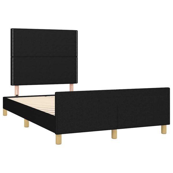 Cadru de pat fără saltea, negru, 120×200 cm, textil