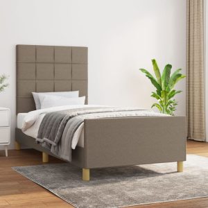 Cadru de pat fără saltea Taupe 90x190 cm Stofa