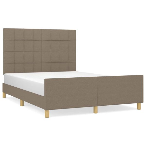 Cadru de pat fără saltea, gri taupe, 140×200 cm, textil