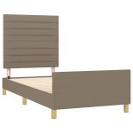 Cadru de pat fără saltea, gri taupe, 100×200 cm, textil