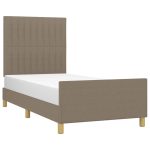 Cadru de pat fără saltea Taupe 90×200 cm țesătură