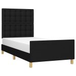Cadru de pat fără saltea, negru, 100×200 cm, textil