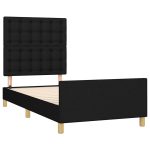 Cadru de pat fără saltea, negru, 100×200 cm, textil