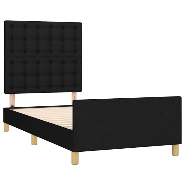 Cadru de pat fără saltea, negru, 100×200 cm, textil