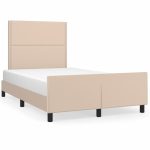 Cadru de pat cu tăblie, cappuccino, 120×200 cm, piele ecologică