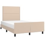 Cadru de pat cu tăblie, cappuccino, 120×200 cm, piele ecologică