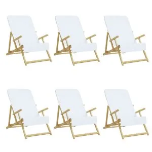 Prosoape de plajă, 6 buc., alb, 60×135 cm, textil 400 GSM