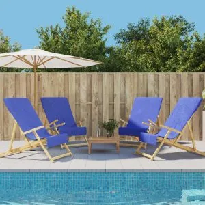 Prosoape de plajă, 4 buc., albastru, 60×135 cm, textil 400 GSM