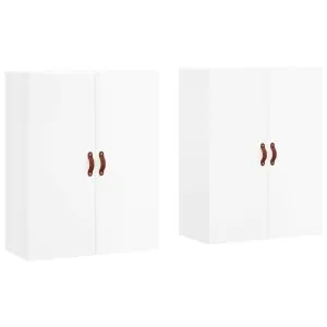 Dulapuri montaj pe perete, 2 buc, alb extralucios, 69,5x34x90cm