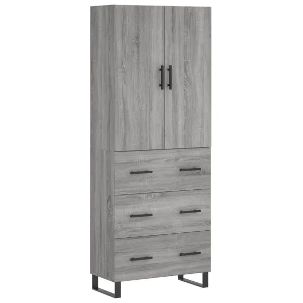 Dulap înalt, gri sonoma, 69,5x34x180 cm, lemn compozit