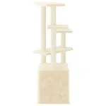 Ansamblu de pisici cu stâlpi din funie de sisal, crem, 107,5 cm