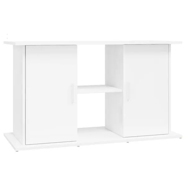 Suport acvariu, alb extralucios, 101x41x58 cm, lemn prelucrat