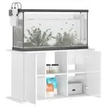 Suport acvariu, alb extralucios, 101x41x58 cm, lemn prelucrat
