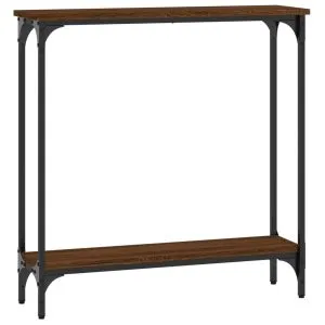 Măsuță consolă, stejar maro, 75×22,5×75 cm, lemn prelucrat